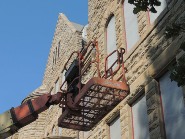 Views of the Marting Hall restoration.