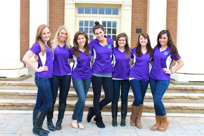 From left to right: Annalise Sinclair, GA; Gabby Friedlund, VP of Student Affairs; Brianna Razzante, VP of Recruitment; Alexis Charara, President; Katie Nadson, VP of Judicial Affairs; Mackenzie Hollar, VP of Programming; Emily Black, VP of Operation.