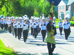 BW Marching Yellow Jackets performing in the Homecoming Parade.