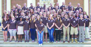 The 2013-2014 Residence Life Staff, Amendola in third row.  Photo credit: Baldwin Wallace University 