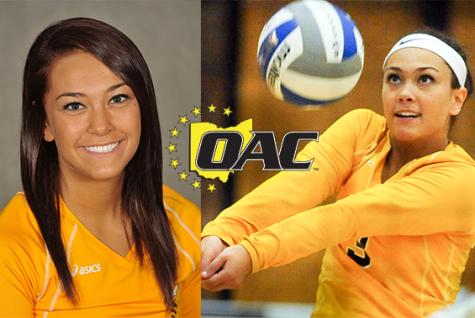 Sophomore libero Arlayna Newcomer was named to the 2014 All-OAC Team as an honorable mention selection.
