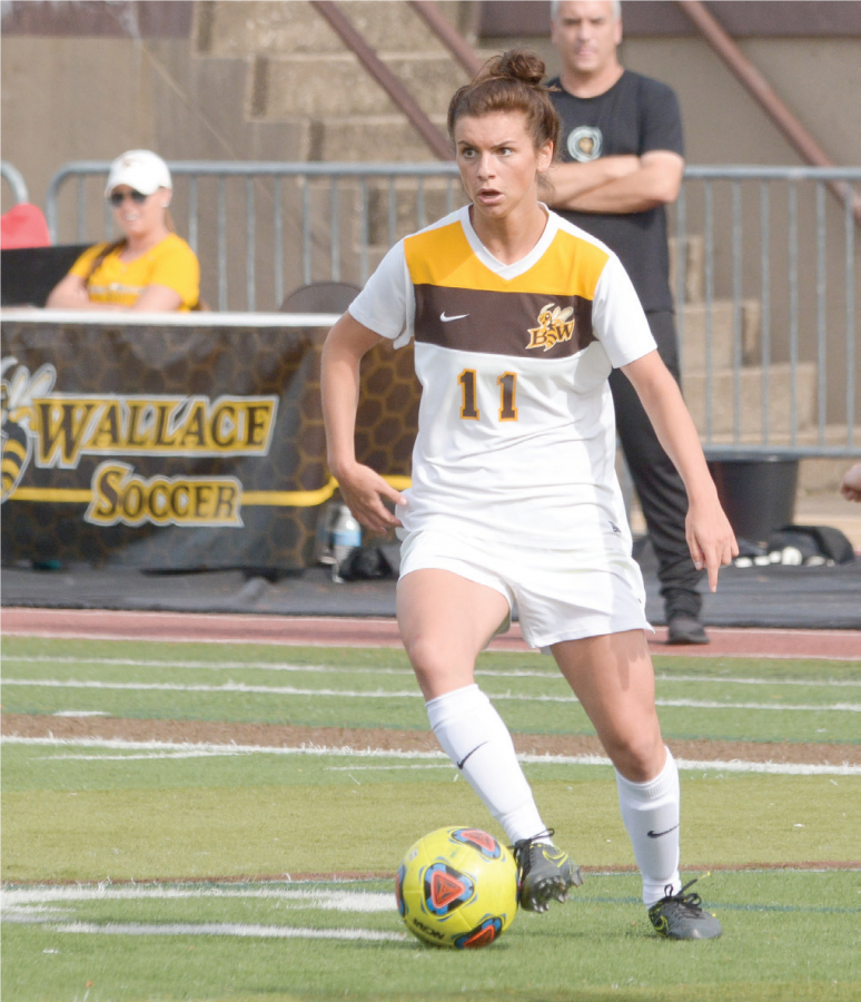 Senior three-time All-OAC Rachel Bender scored goals in both the first and second half against Waynesburg