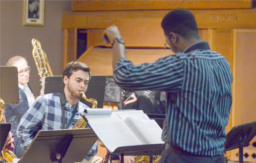 Professor Steven Banks, right, was moved this Fall from an interim position to director of Jazz Studies and assistant professor of saxophone.