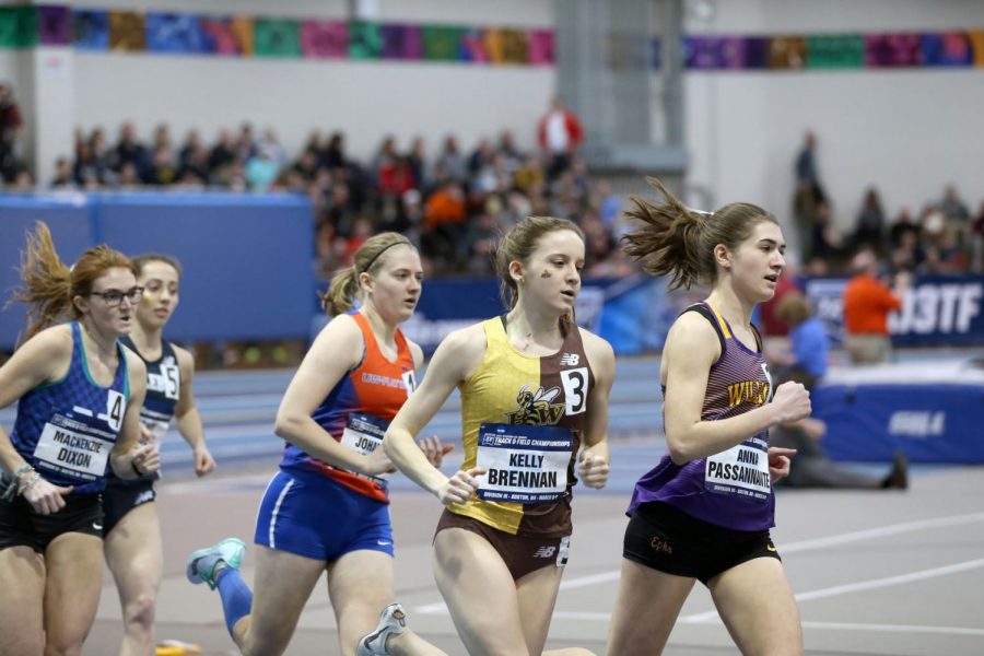 Prior to the opening of the outdoor season, junior Kelly Brennan earned All-American honors and placed eighth in the 800-meter at the NCAA Division-III Championships on March 9. 