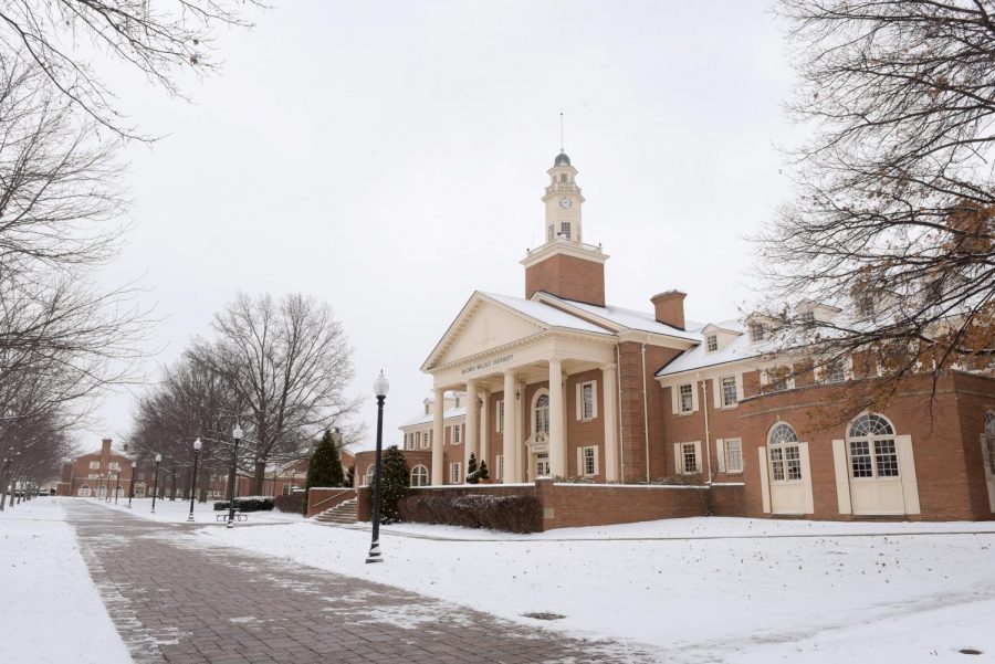 Snow blankets campus during this time of the year.