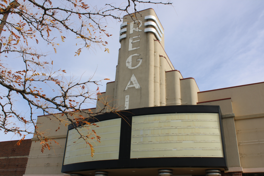 The marquee of the closed Regal Cinemas in Middleburg Heights is now blank.