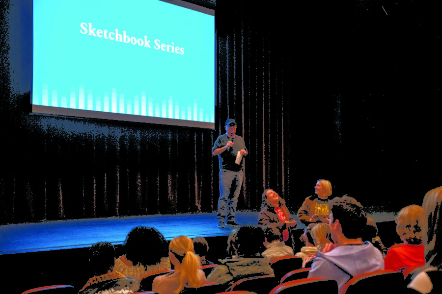 Eddie Coffield, production manager of the BW Theatre Department, announces the Sketchbook Series.