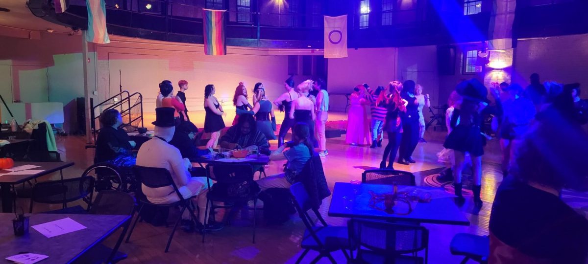 Students dancing the night away at pride prom. 