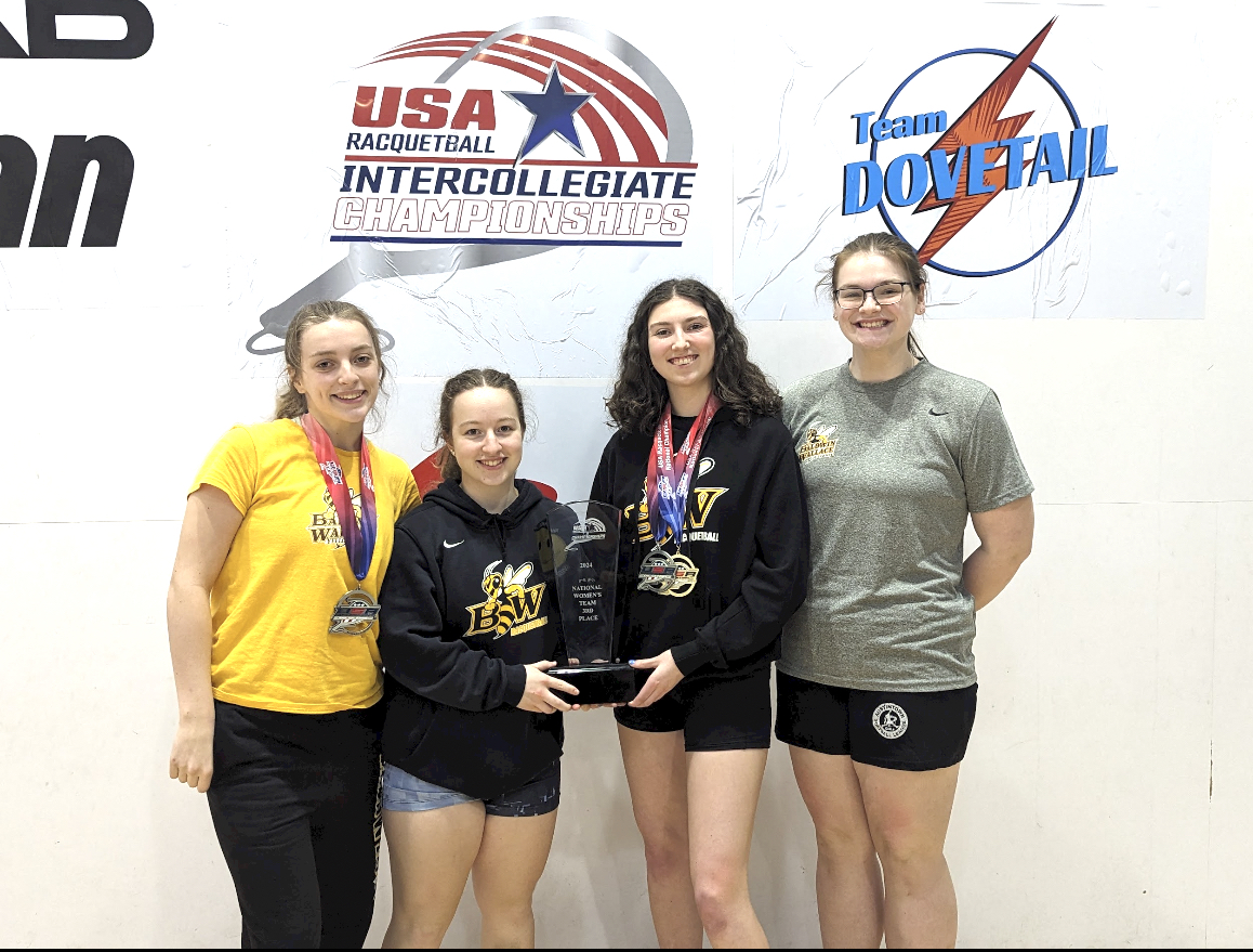 Left to right: Mallory Bible, Julia Stein, Angie Case, Natty Trunko competed in the 2024 USA Racquetball National Intercollegiate Championship.