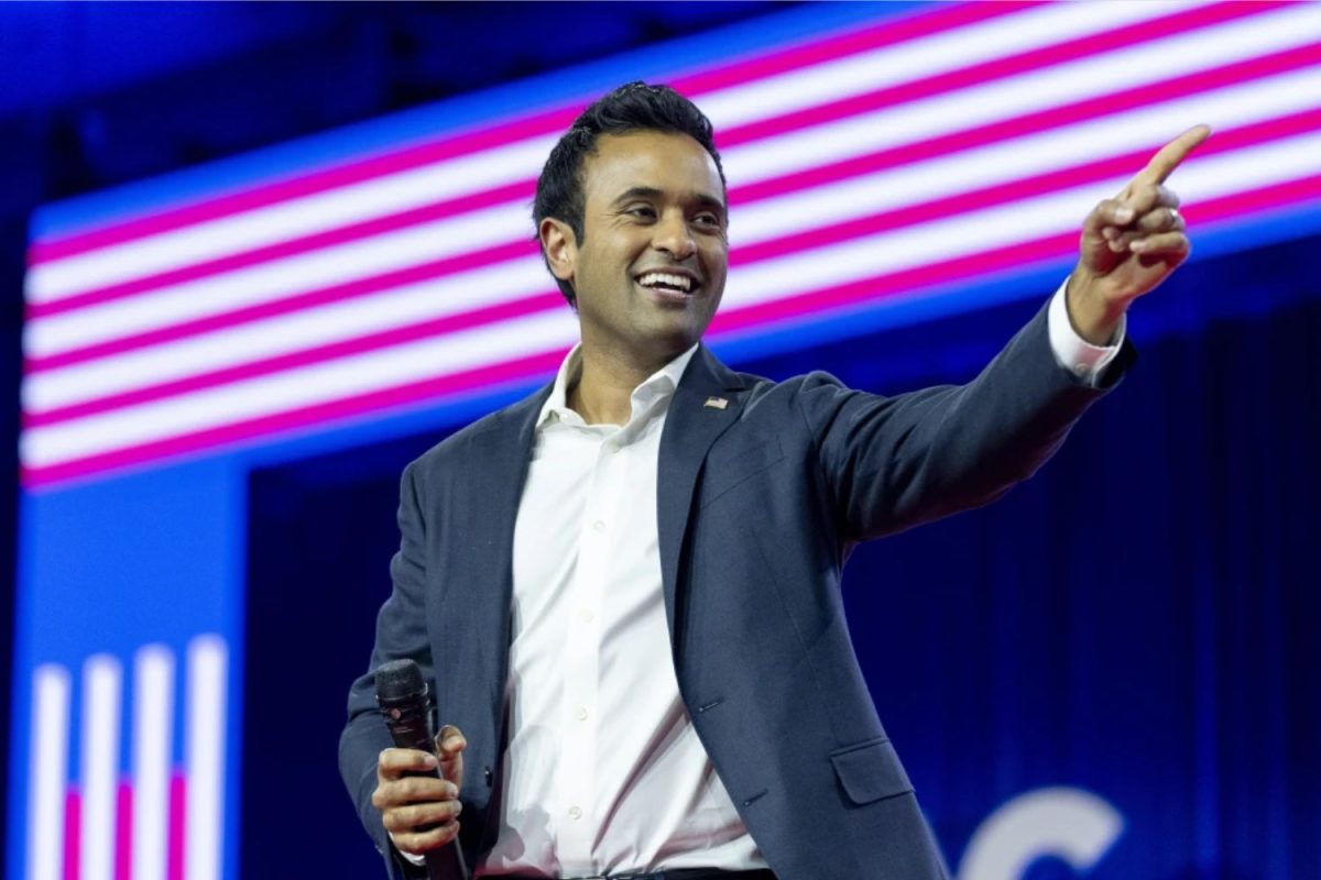 Vivek Ramaswamy speaking at the Conservative Political Action Conference on Feb. 24.