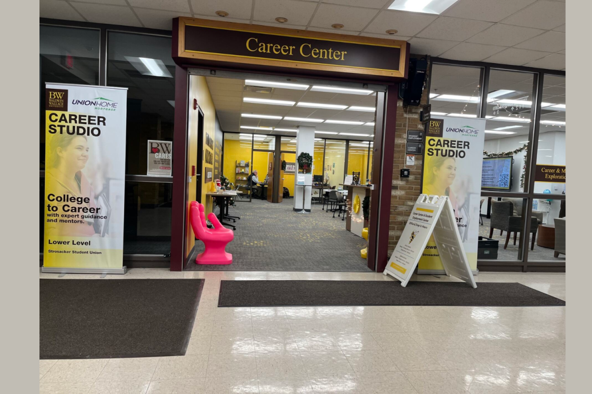 A photo of the Career Center, located in the lower level of Strosacker Hall.