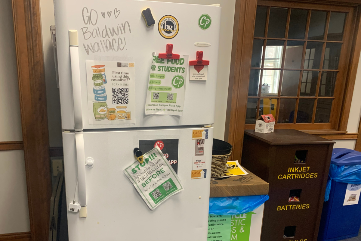 One of the seven fridges located around campus.