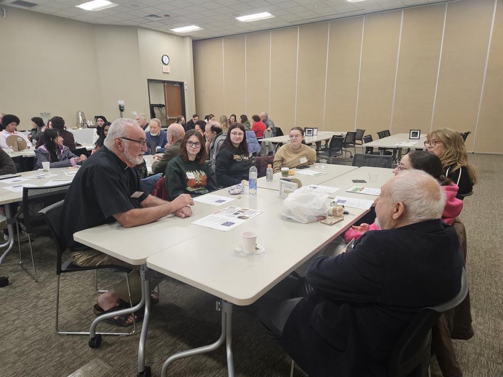Catholic Priest, Father Doug Koessel and Co-Founder of Council On American Islamic Relations (CAIR), Isam Zaiem converses with BW students and Berea community about the procedures of their traditions.